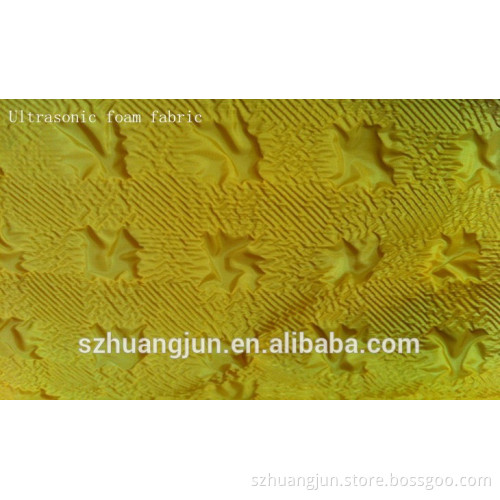 ultrasonic foam fabric on 380T100%polyester taffeta